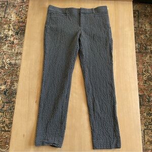 Banana Republic Navy and White Geometric Sloan Trousers